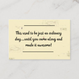 Kortinfogning - födelsedagsmeddelande - Ingen vanl Visitkort