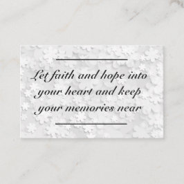 Kortinfogning - sympati - kondoleans 2 visitkort