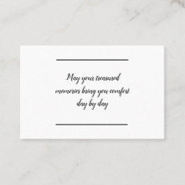 Kortinfogning - sympati - kondoleans visitkort