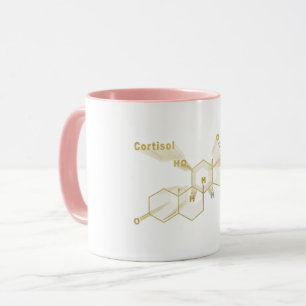 Kortisol Hormone Strukturkemisk formel guld Mugg