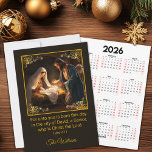 Kortkalender för Heligan Juli Julkort<br><div class="desc">Fira julens sanna innebörd med vårt vackra julkort/vår kalender. På kortets framsida finns tidslätten och hjärtan Luke 2:11 Bibelversen, som påminner oss om Jesus mirakulösa födelse. På baksidan hittar du en bekväm kalender som mottagaren kan njuta av hela året. glädjen och budskapet från den här speciella säsongen med vårt julkort/vår...</div>