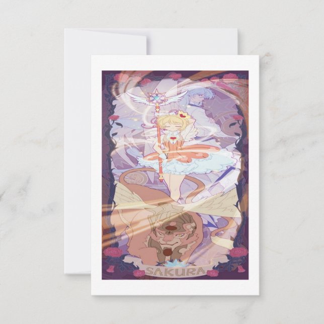 Kortkaptensakura Inbjudningar (Framsida)