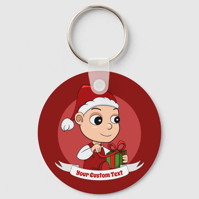 Kortkedjan Cute jul tecknad baby Nyckelring (Framsida)