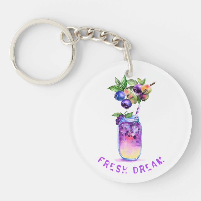 Kortkedjan Färsk blåsbär - Drink Keychain - Anpass (Framsidan)