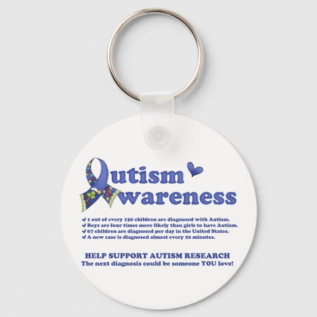 Kortkedjor för att öka medvetenheten om autism (fa nyckelring (Framsida)
