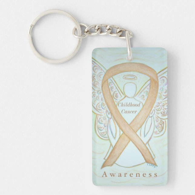 Kortkedjor för barn i cancer Angel Awareness Ribbo (Framsidan)