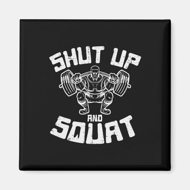 Kortkommando, torkat, glatt gym Powerlift Leg Day Magnet (Framsidan)