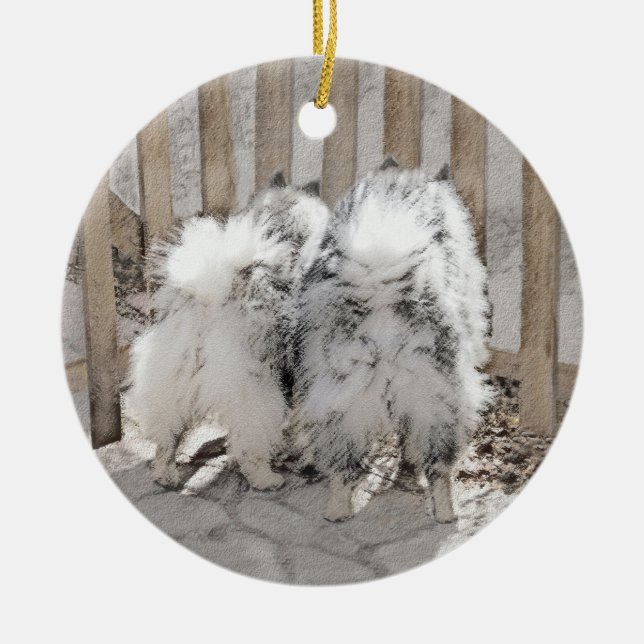 Kortkommandon vid Grind-målning - Originalteckning Julgransprydnad Keramik (Framsidan)