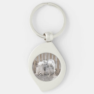 Kortkommandon vid Grind-målning - Originalteckning Swirl Silverfärgad Nyckelring