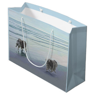 Kortkommandon vid Hund Seashore Painting Art