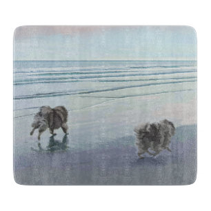 Kortkommandon vid Hund Seashore Painting Art