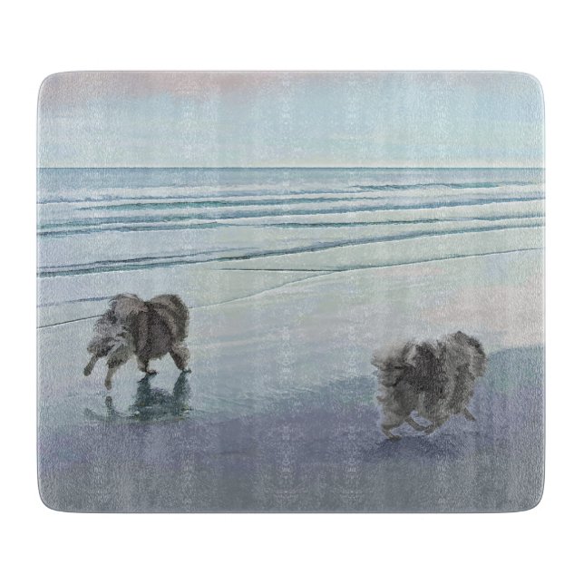 Kortkommandon vid Hund Seashore Painting Art (Framsidan)