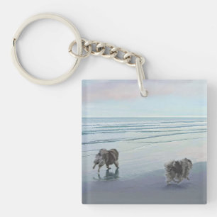 Kortkommandon vid Hund Seashore Painting Art