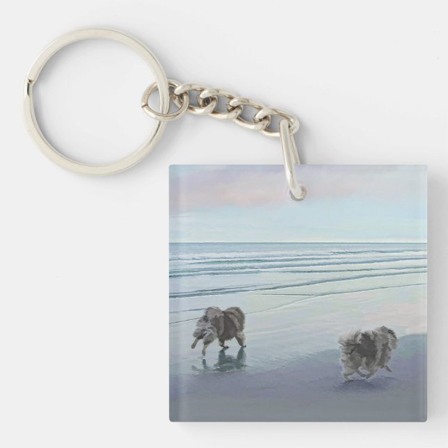 Kortkommandon vid Hund Seashore Painting Art (Framsidan)