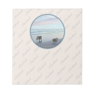 Kortkommandon vid Hund Seashore Painting Art Anteckningsblock