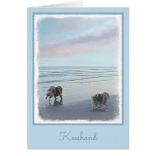 Kortkommandon vid Hund Seashore Painting Art Hälsningskort