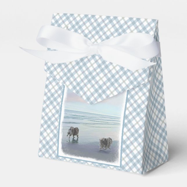 Kortkommandon vid Hund Seashore Painting Art Presentaskar (Framsidan Sidan)