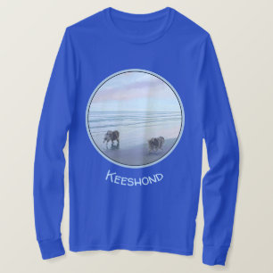 Kortkommandon vid Hund Seashore Painting Art T Shirt