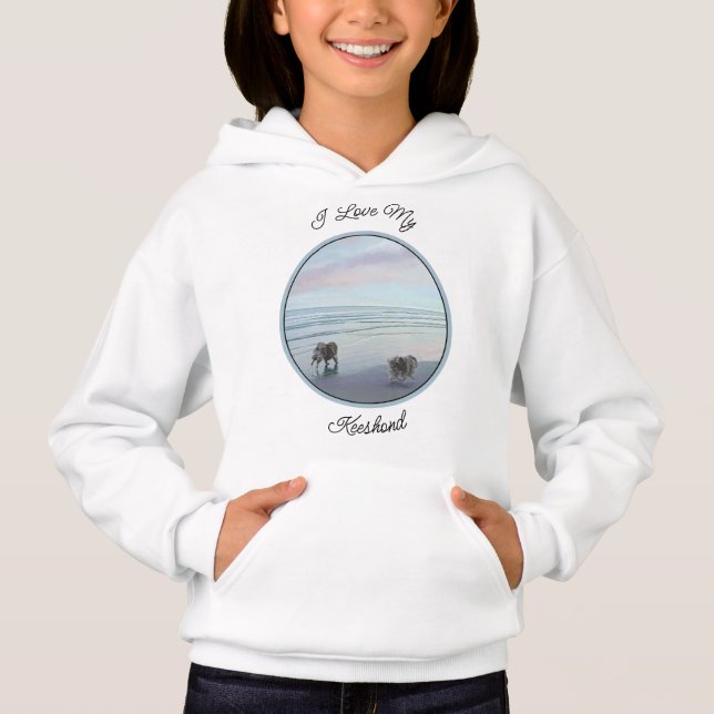 Kortkommandon vid Hund Seashore Painting Art T Shirt (Framsida)