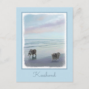 Kortkommandon vid Hund Seashore Painting Art Vykort