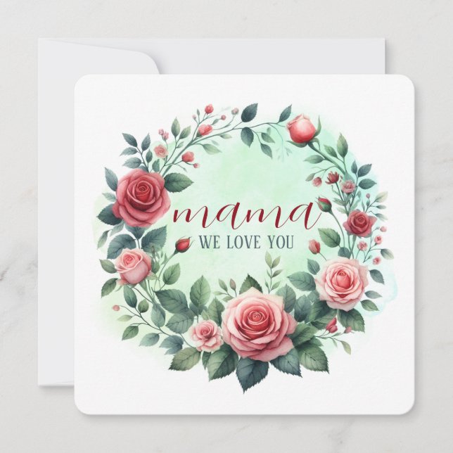 Kortkonst Skriv ut "mamma we kärlek you" Kort (Framsida)