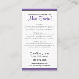 Kortkort-Ansiktsbehandling anvisningskort Visitkort