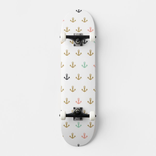 Kortkortet ankrar mönster mini skateboard bräda 18,7 cm (Framsida)
