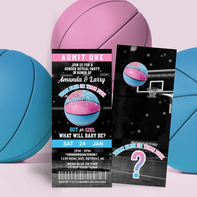 Körtkortsuppenbarelse för basketbiljett inbjudningar (Skapare uppladdad)