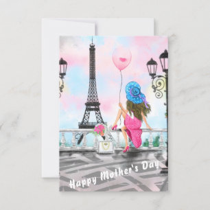 Kortkvinna i Lycklig Mors dag i Paris