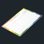Kortläsarkalender för enkel färgfull Anpassningsba Anteckningsblock<br><div class="desc">Anteckningsblocket Modern Rainbow Diagonal Rand Geometric Mönster Personlig Family Planner och Calendar</div>