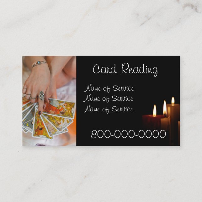 Kortläsningstjänst, Tarot ,etc Visitkort (Framsida)