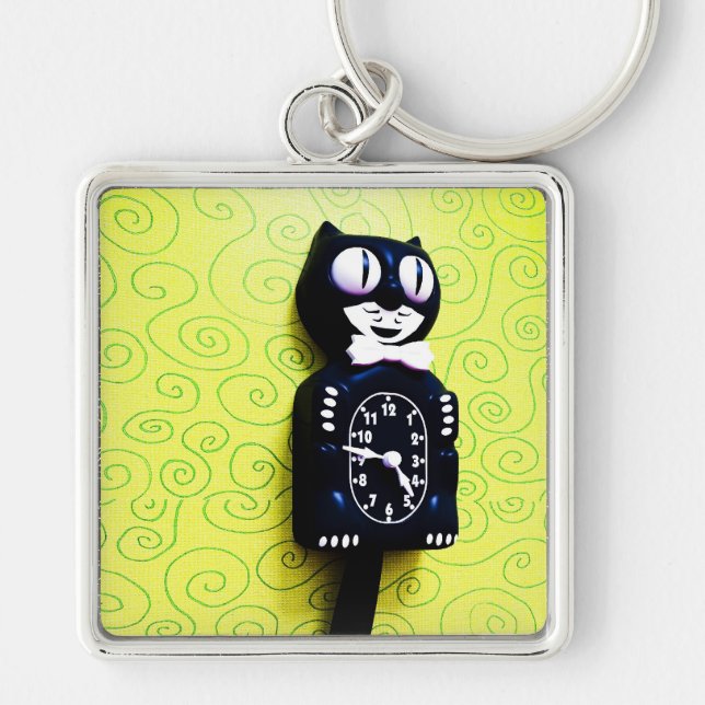 Kortlåsnyckelkedja för antik kit fyrkantig silverfärgad nyckelring (Framsidan)