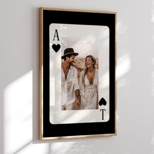 Kortlek för poker för par med foto poster (Couples Poker Playing Card with Photo)