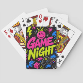 Kortlek för spelkväll med fet neon-graffiti