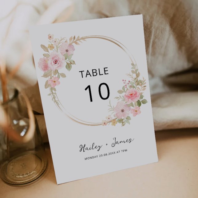 Kortmall ro Bröllop bord Inbjudningar (Rose Wedding table card Template)