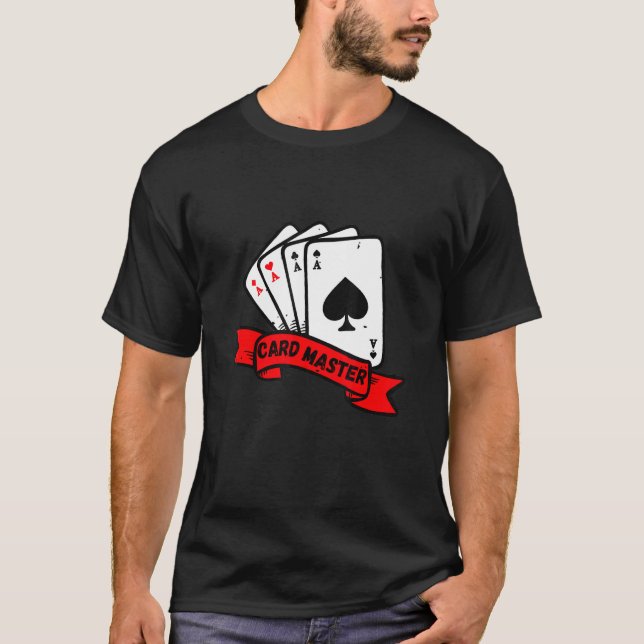 Kortmästare - Spelkort Poker Rummy Blackjack T Shirt (Framsida)