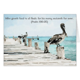 Kortpelikan på pir, Ps-136:25 Hälsningskort