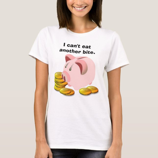 Kortplats för Piggy Bank T Shirt (Framsida)