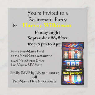 Kortplats maskin Casino Theme Pension Party Inbjudningar