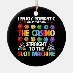 Kortplats Maskin Gambling Casino Spelare Vegas Julgransprydnad Keramik