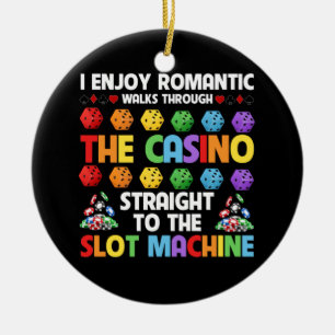 Kortplats Maskin Gambling Casino Spelare Vegas Julgransprydnad Keramik