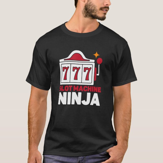 Kortplats Maskin Ninja Casino Player Gamling T Shirt (Framsida)