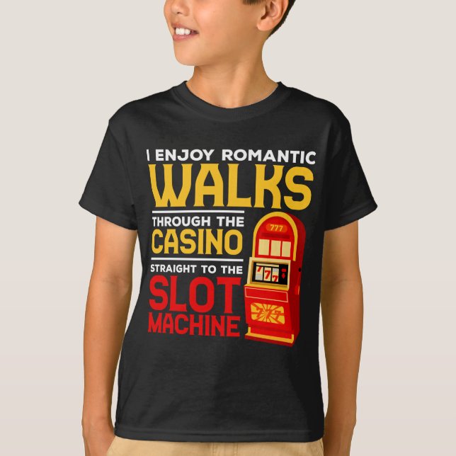 Kortplats Maskin Player Funny kasinon Gamling Humo T Shirt (Framsida)
