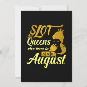 Kortplats Maskin Queen August Birthday Julkort