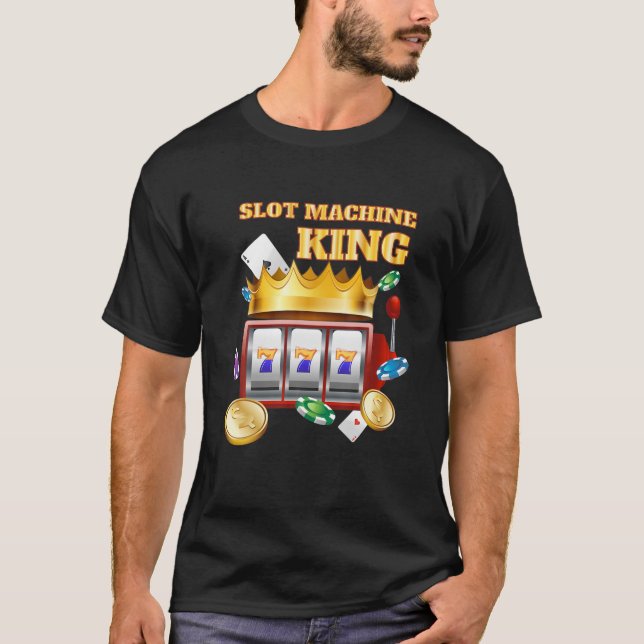 Kortplats Maskin Shirt - Superskoj Casino Gambling T Shirt (Framsida)