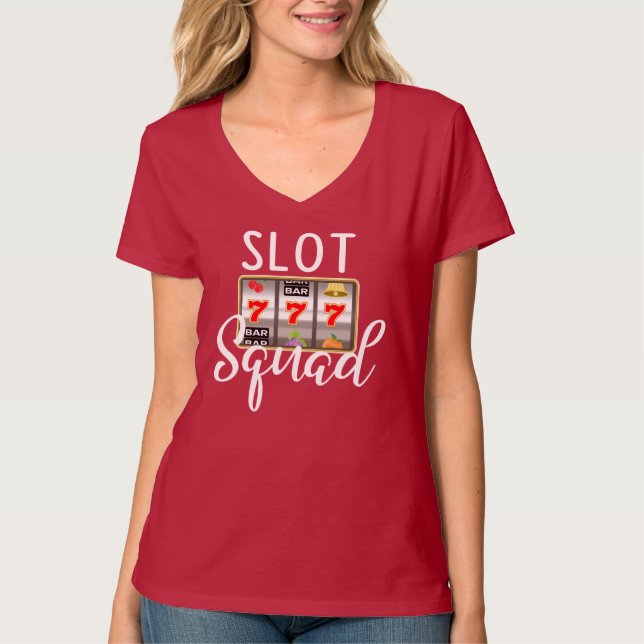 Kortplats Maskin Squad Las Vegas Casino Games T-Sh T Shirt (Framsida)