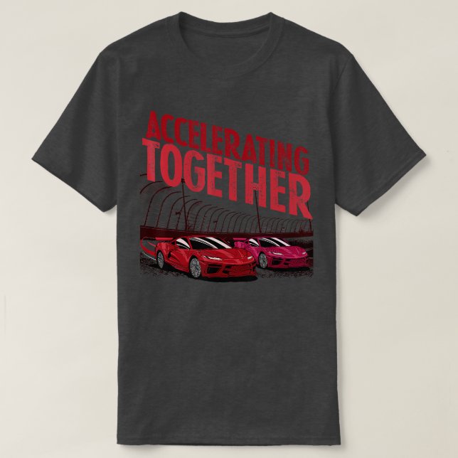 Kortplatsbilen accelererar tillsammans fjärrkontro t shirt (Design framsida)