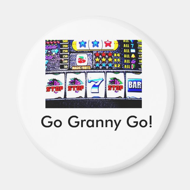 Kortplatsen maskin, gå Granny Go! Magnet (Framsidan)