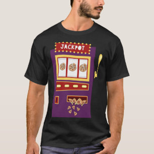Kortplatsen Maskin Pizza Jackpot Funny Gambling Pi T Shirt