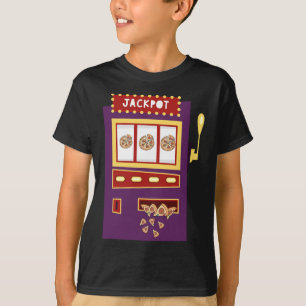 Kortplatsen Maskin Pizza Jackpot Funny Gambling Pi T Shirt